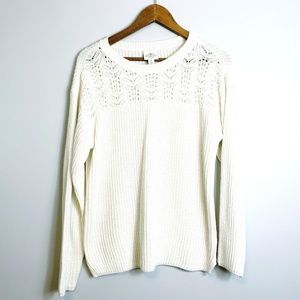St. John's Bay Womens White Sweater Sz PL